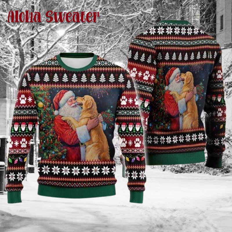 Santa Paws Funny Pug Xmas Ugly Christmas Sweater Santa Paws Funny Pug Xmas Ugly Christmas Sweater