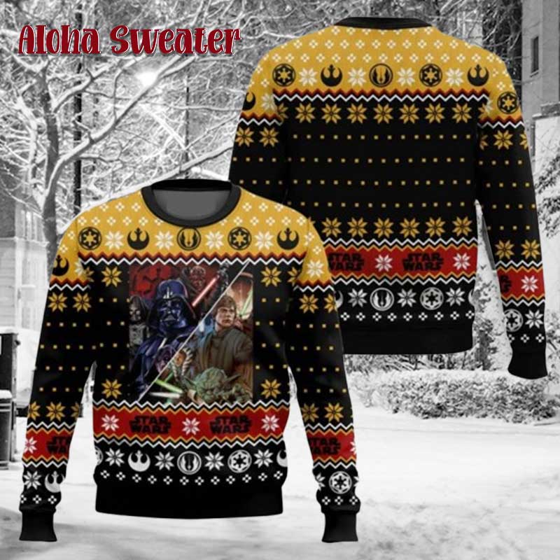 Star Wars Pattern Darth Vader Holiday Ugly Christmas Sweater