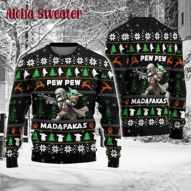 The Mandalorian And Baby Yoda Star Wars Ugly Christmas Sweater