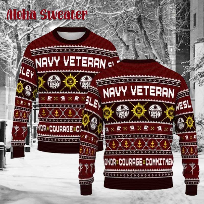 Us Navy Veteran Military Ugly Christmas Sweater