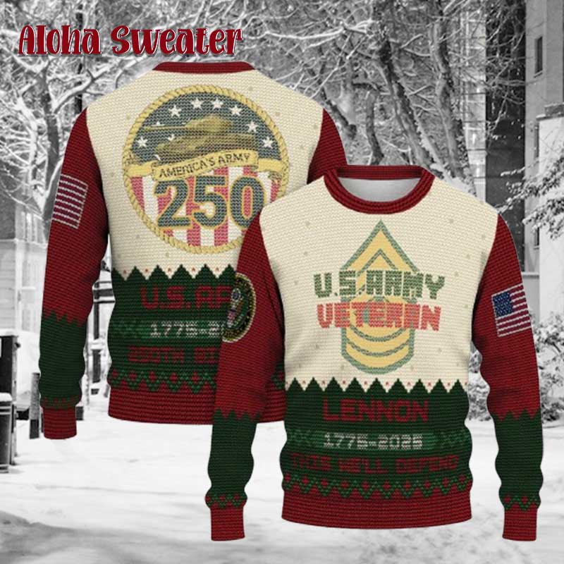 Us Veteran Us Army Ugly Christmas Sweater