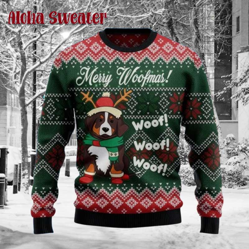 Woofmas Cute Dog Ugly Christmas Sweater