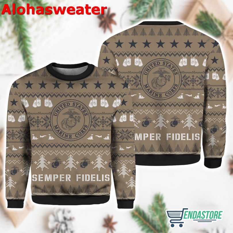 Christmas USMC Semper Fi Ugly Sweater