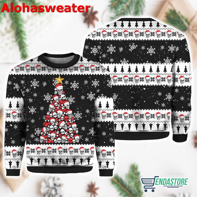 Skull Pine Tree Ugly Christmas Sweater
