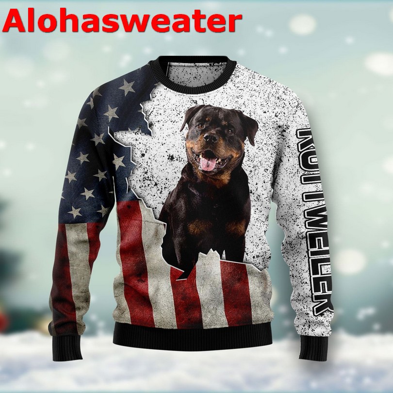 American Rottweiler Christmas sweater