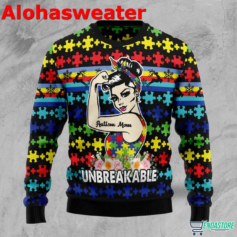 Autism colorful beauty Christmas sweater