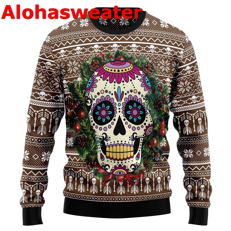 Awesome sugar skull Christmas sweater