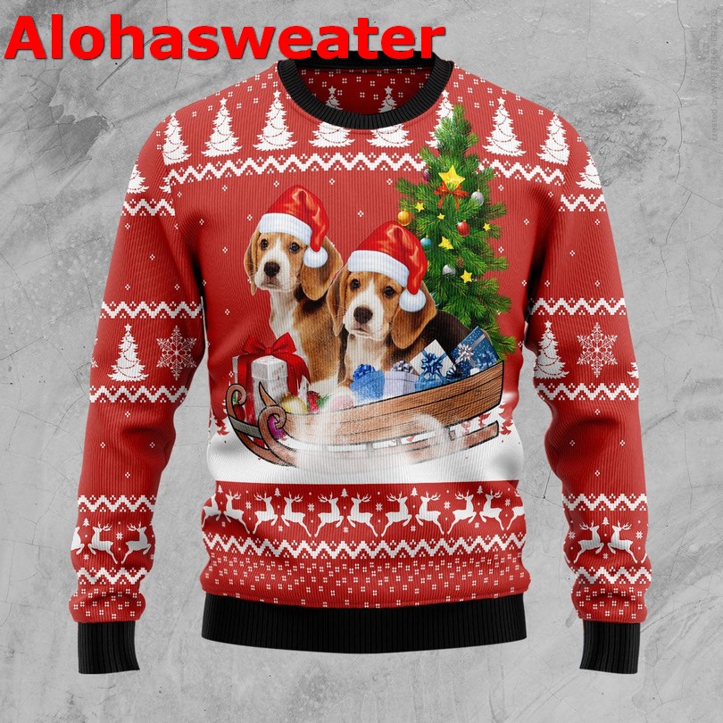 Bear drinking beer camping Christmas sweater