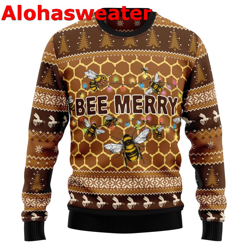 Bee Santa merry Christmas sweater