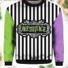 Beetlejuice Halloween Horror Movie Contrast Color Raglan Ugly Sweater