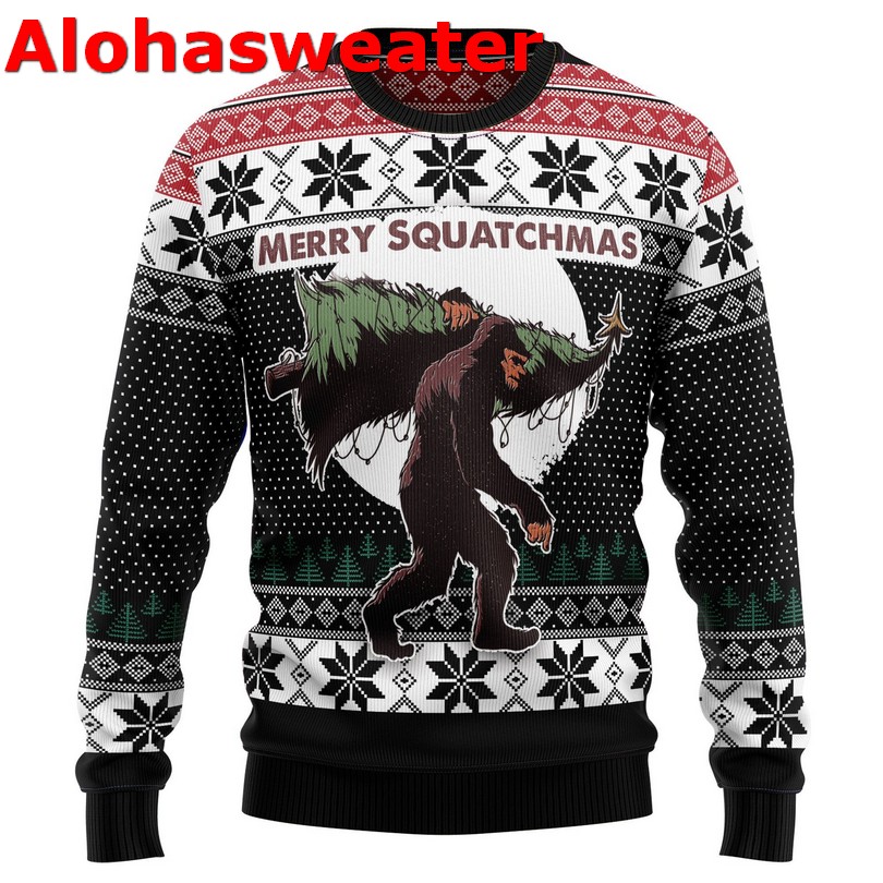 Bigfoot Trending Design ugly Christmas sweater