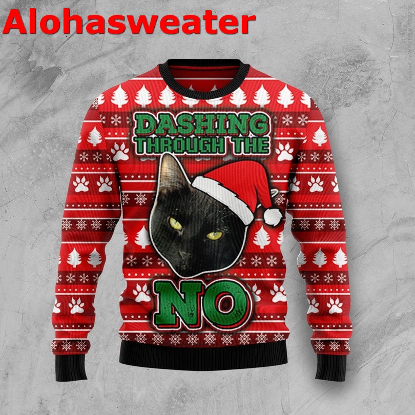 Black Cat Christmas Tree Christmas Sweater Black Cat Christmas Tree Christmas Sweater