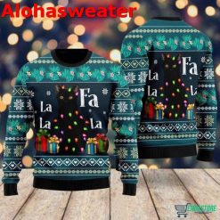 Black cat hello darkness Christmas sweater