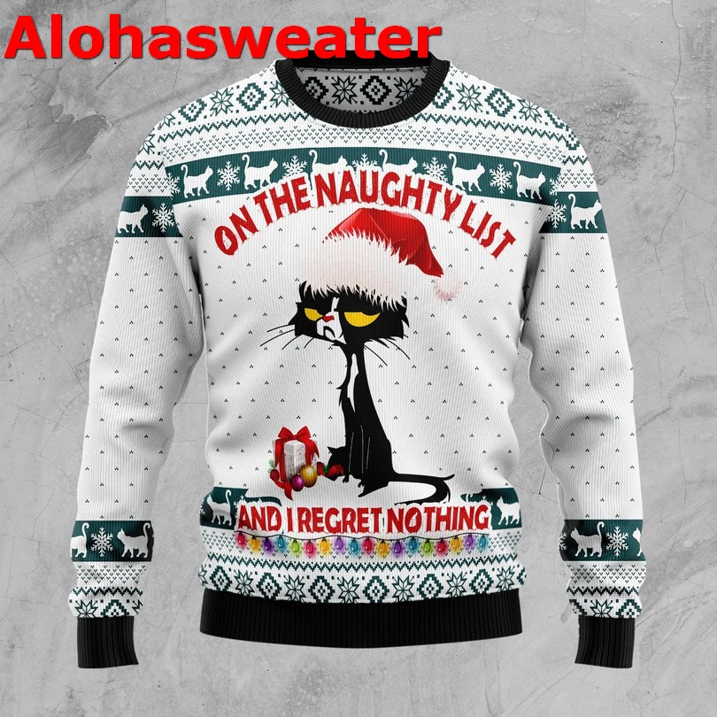 Black Cat pattern Christmas sweater