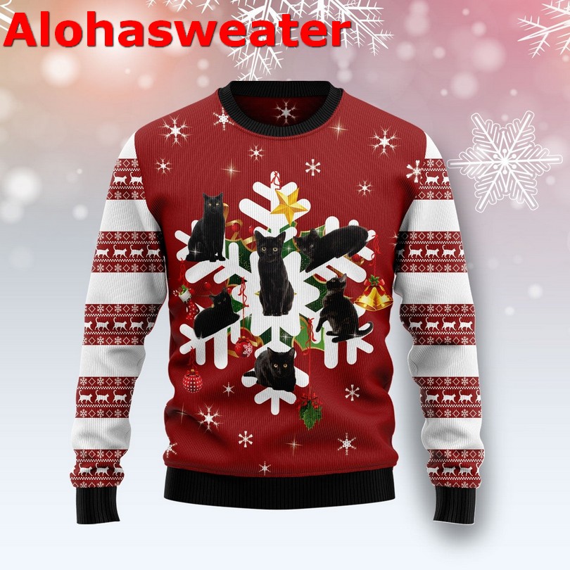 Black cat Santa Christmas Sweater