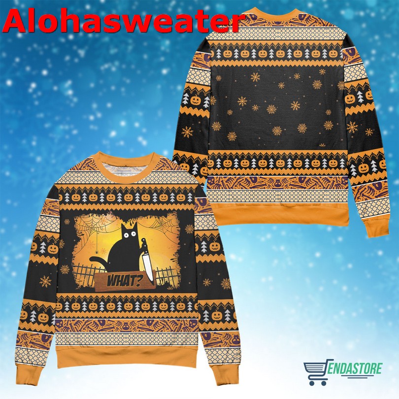 Black cats pine Tree Building Christmas sweater Black cats pine Tree Building Christmas sweater