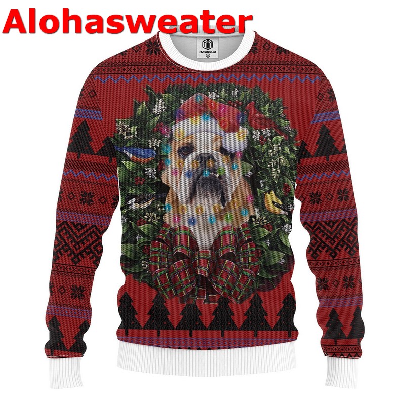 Bulldog it’s the most wonderful time of the year Christmas sweater