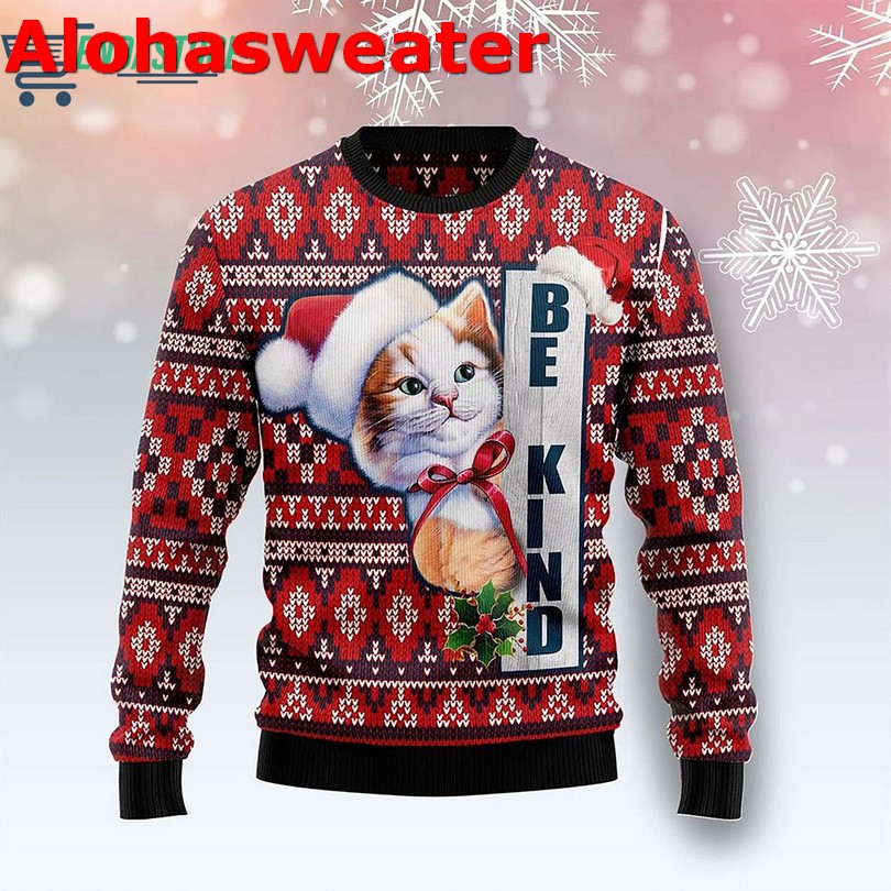 Cat Bookcase Ugly Christmas Sweater