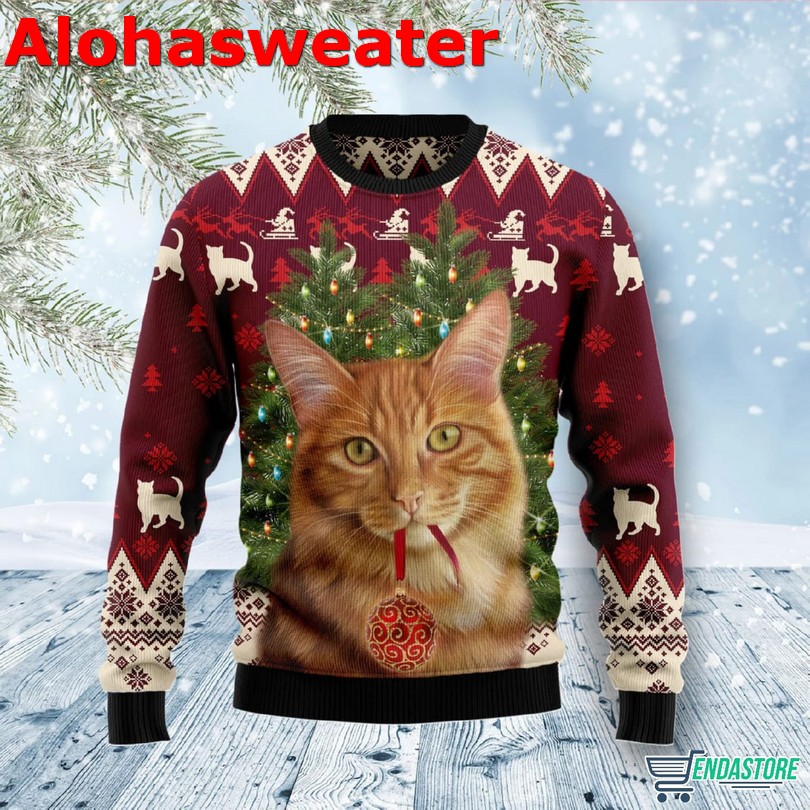 Cat Colorful Ugly Christmas Sweater