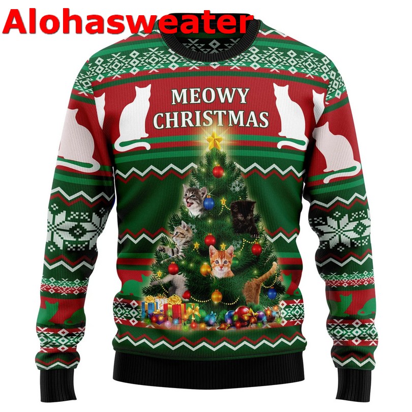 Cat Light Ugly Christmas Sweater Cat Light Ugly Christmas Sweater