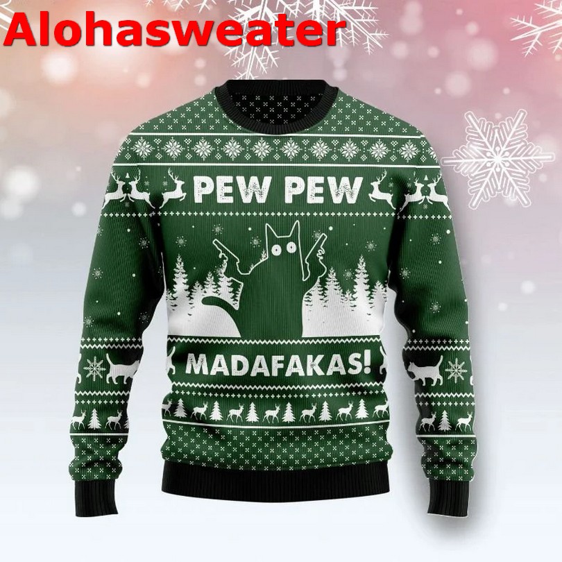 Cat make me happy ugly Christmas sweater Cat make me happy ugly Christmas sweater