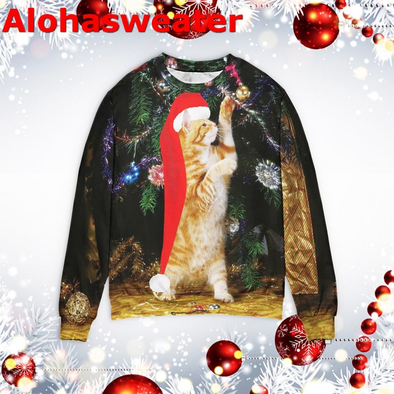 Cat Meowy Christmas Ugly Christmas Sweater Cat Meowy Christmas Ugly Christmas Sweater
