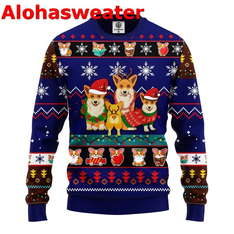 Corgi cute ugly Christmas sweater