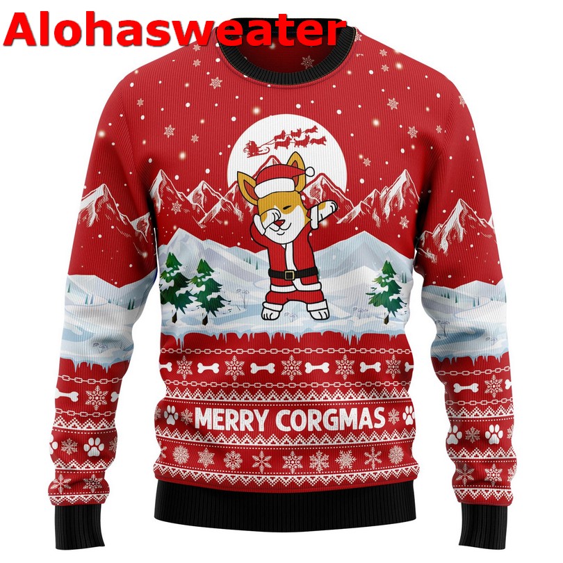 Corgi snow day Christmas sweater