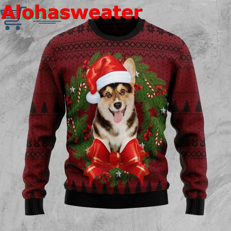 Corgi Wreath Ugly Christmas Sweater