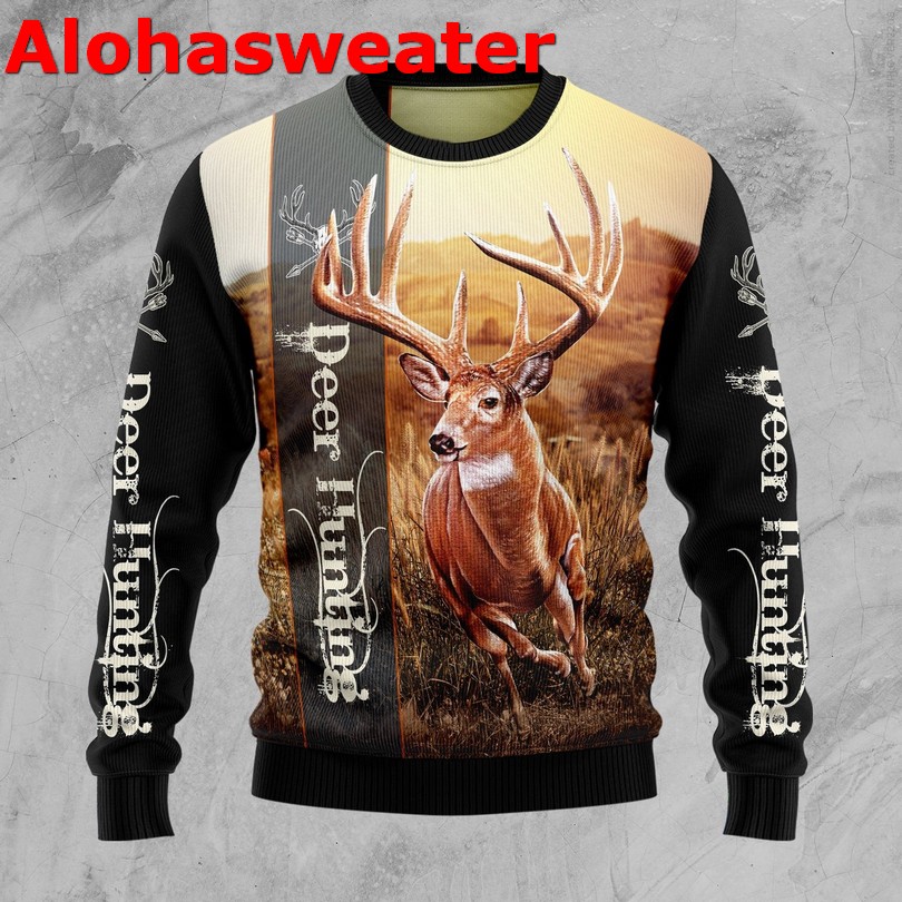 Deer hunting Christmas sweater