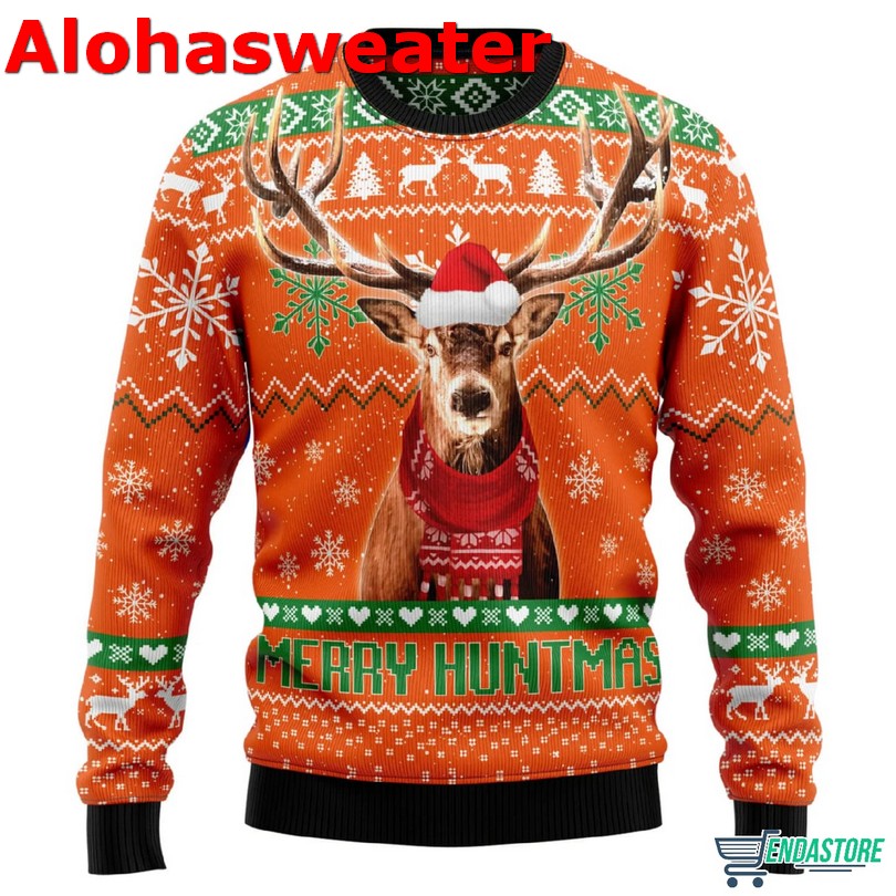 Deer Merry Huntmas Ugly Christmas Sweater
