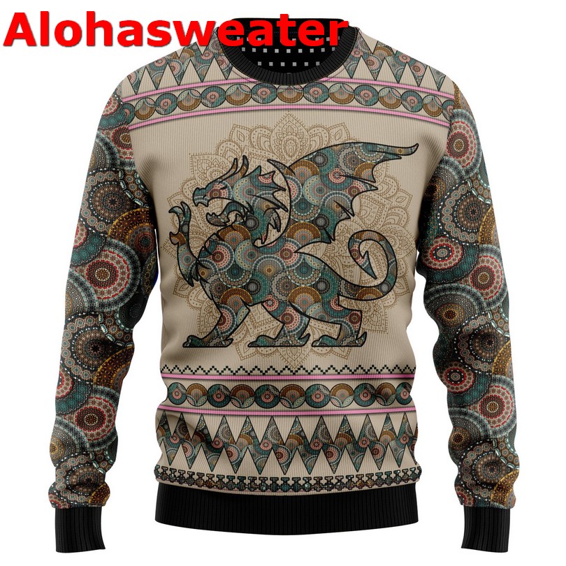 Dragon Nice Ugly Christmas Sweater Dragon Nice Ugly Christmas Sweater