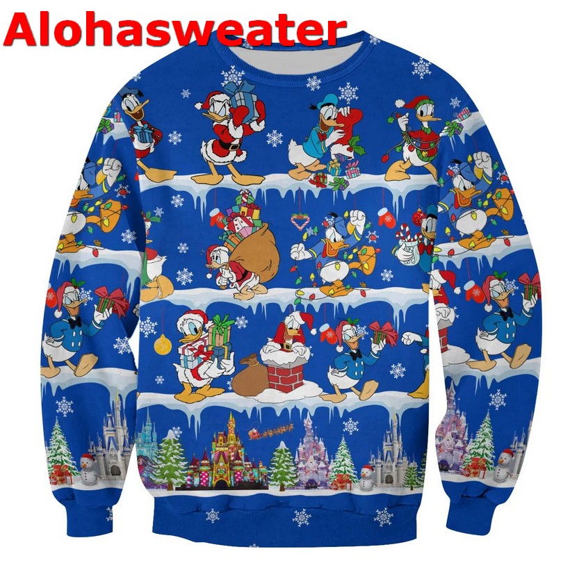 Duck pattern Christmas sweater