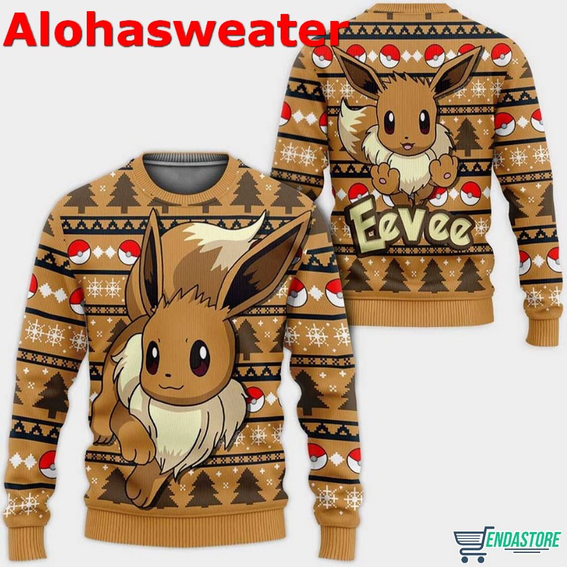 Eevee Ugly Christmas Sweater Eevee Christmas Sweatshirt QXISV6AQ
