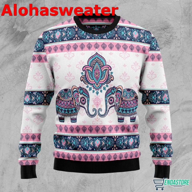 Elephant Mandala Ugly Christmas Sweater
