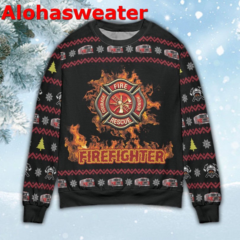 Firefighter firemas Christmas sweater