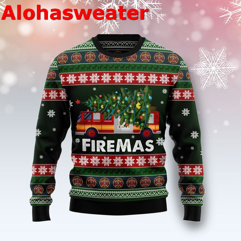 Firefighter FIRE DEPT Ugly Christmas Sweater
