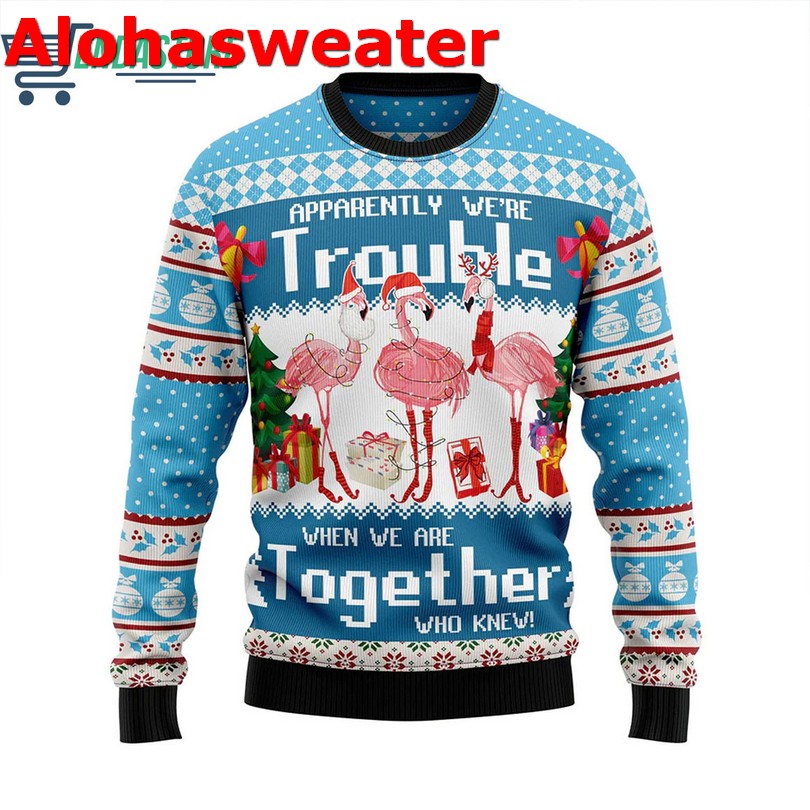 Flamingo be xmas fabulous Christmas sweater ENDA-49749-AOP Flamingo be xmas fabulous Christmas sweater ENDA-49749-AOP