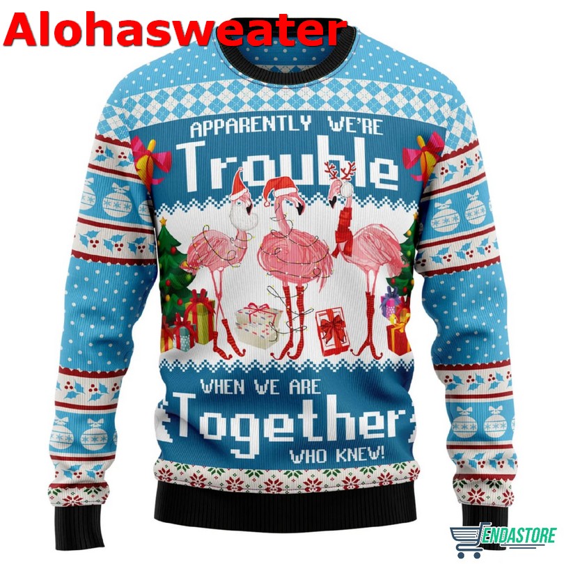 Flamingo Tree Christmas sweater