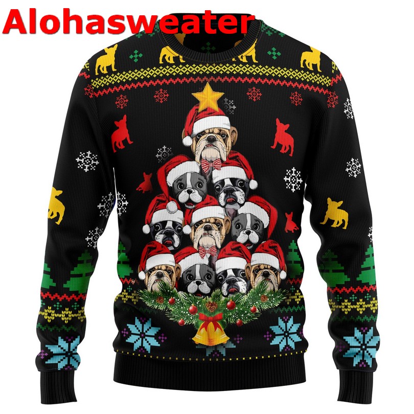 French bulldog greeting Christmas sweater French bulldog greeting Christmas sweater
