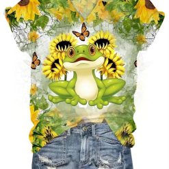 Frog Sunflower Butterfly Shirt PHHD6F6S
