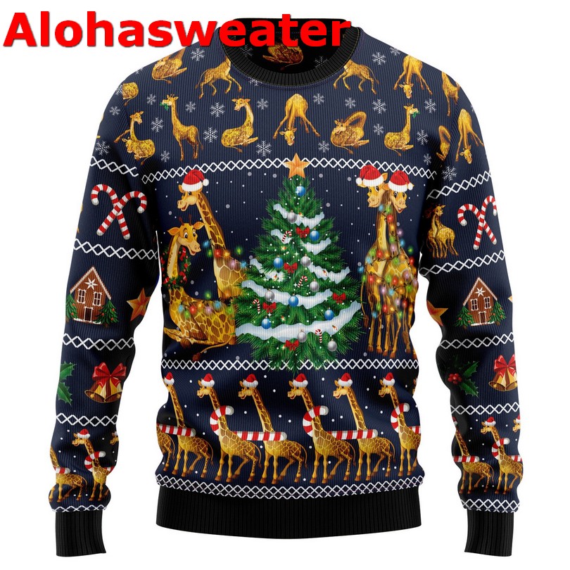 Giraffe Funny Ugly Christmas Sweater KEWQP2PC-16