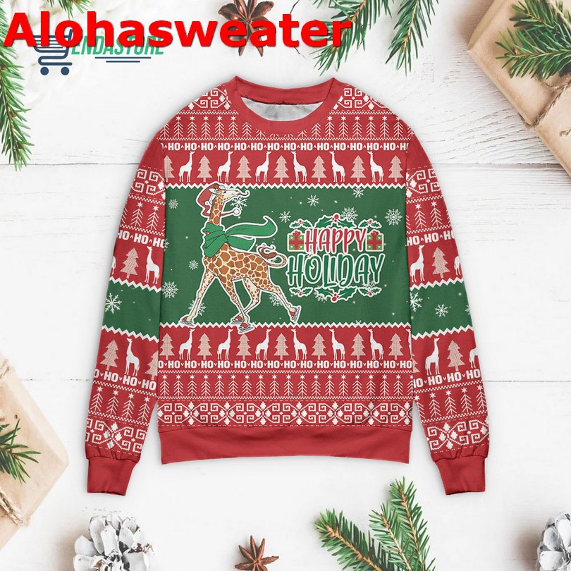 Giraffe Scarves Ugly Christmas Sweater