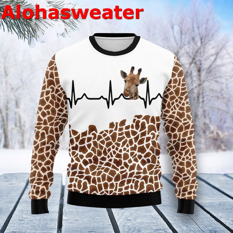 Giraffe holiday Christmas sweater