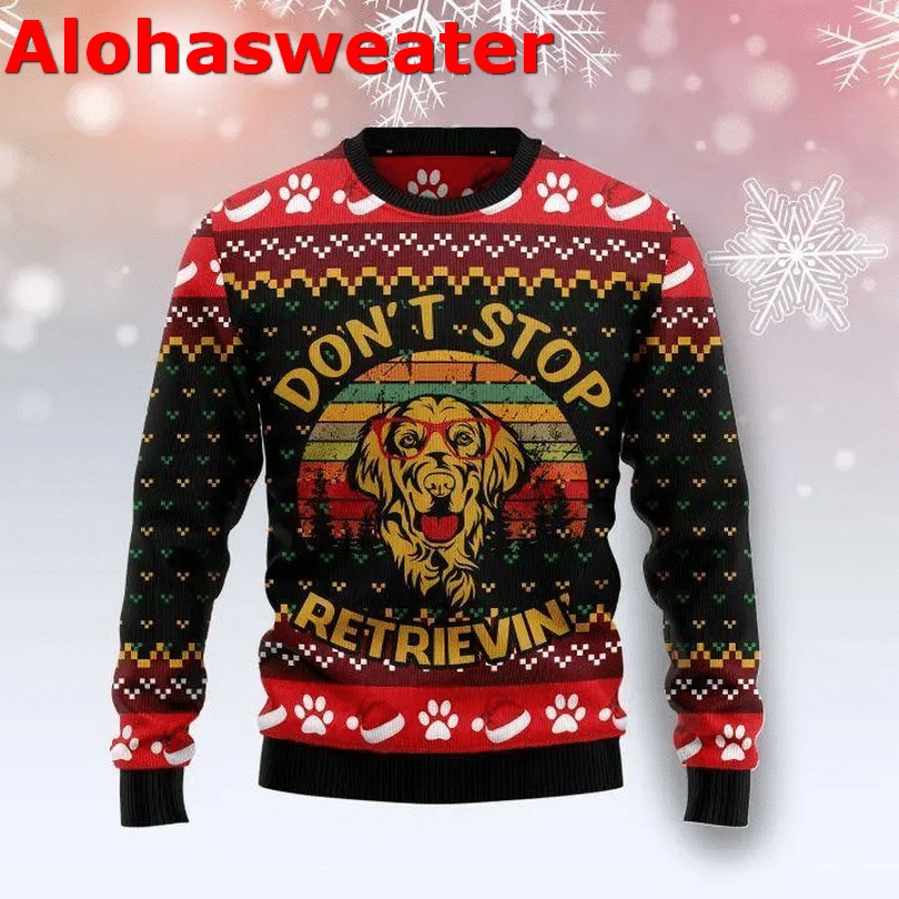 Golden Retriever Reindeer Ugly Christmas Sweater