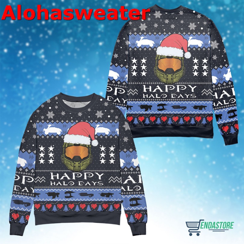 Happy Halo Days Halo Christmas Ugly Sweater