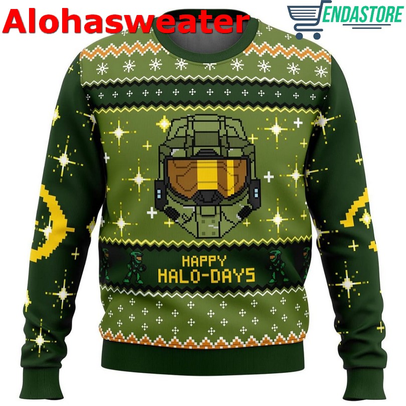 Happy Halo-days Halo Ugly Christmas Sweater PMLDMNB9