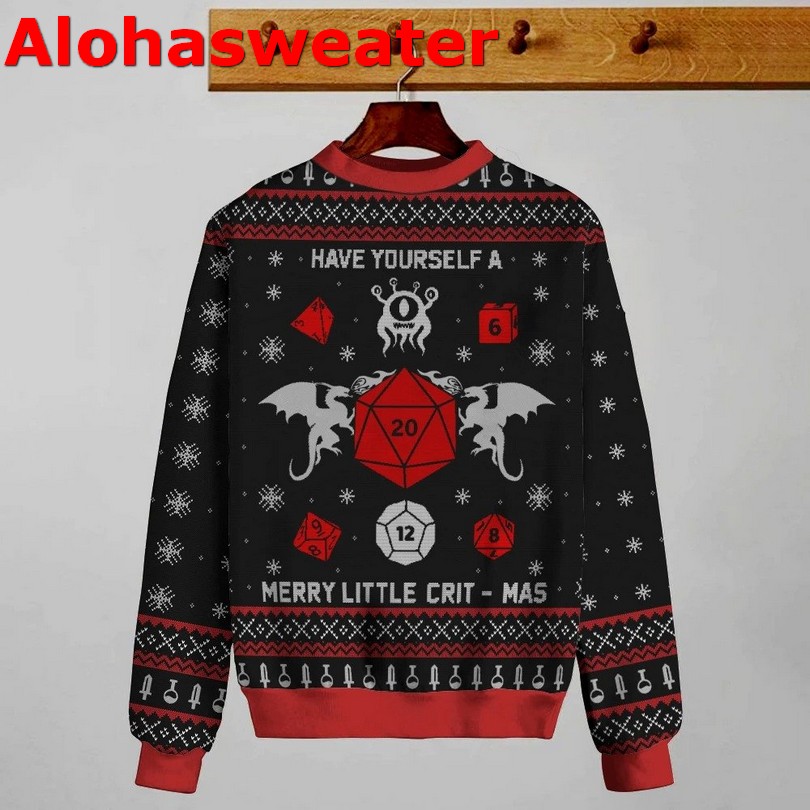 Have yourself a merry little crit mas dungeons and dragons Christmas sweater