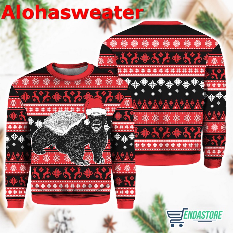 Honey Badger Ugly Christmas Sweater