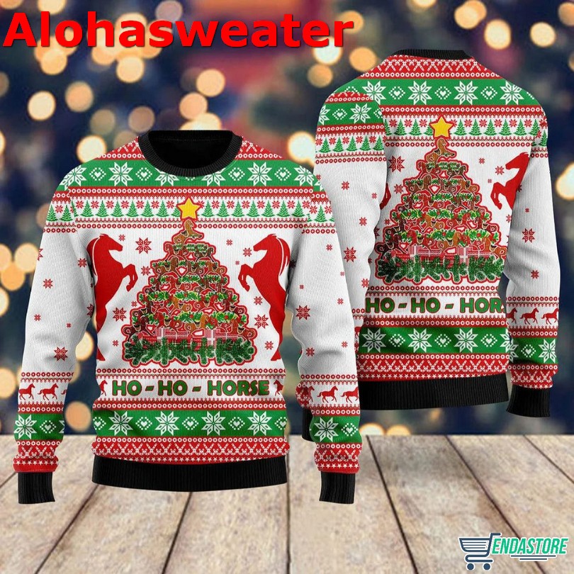 Horse Christmas Tree Ugly Christmas Sweater